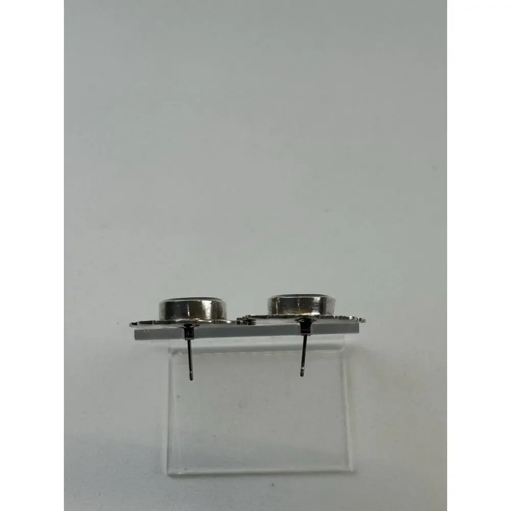 SAUL TM-142 Sterling Silver Pierced Earrings Mexico Vintage Lapis (posts not ss)